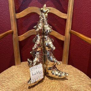 NWT Nicole Miller Gold Sequin Holiday Christmas Tree Decor